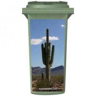 Cactus In The Desert Wheelie Bin Sticker Panel